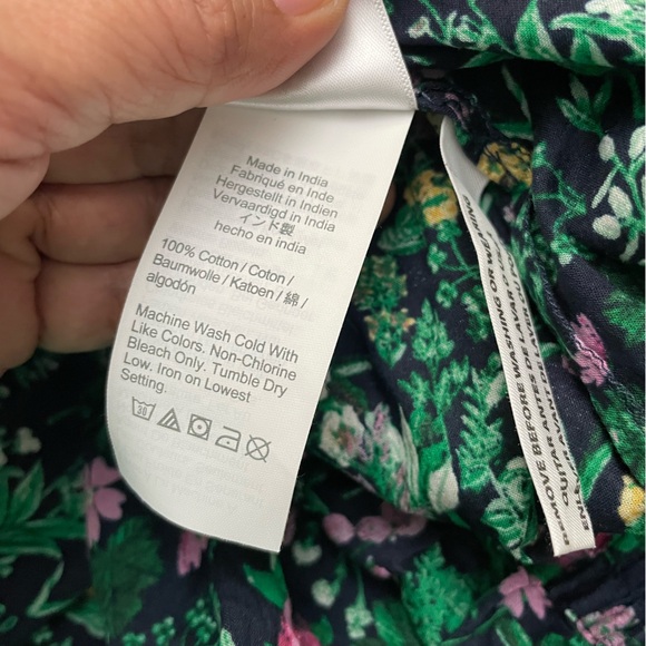 J. Crew Winter Garden Floral Cotton Voile Maxi Skirt Green Women's Sz M B3 - Picture 6 of 8